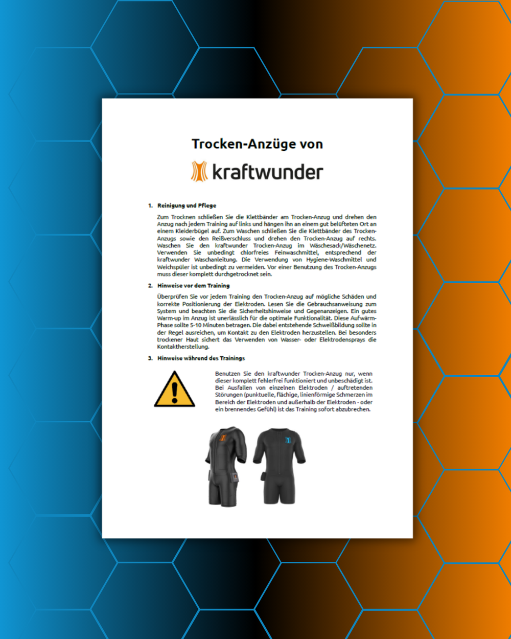Dry suit instruction manual supplement in German